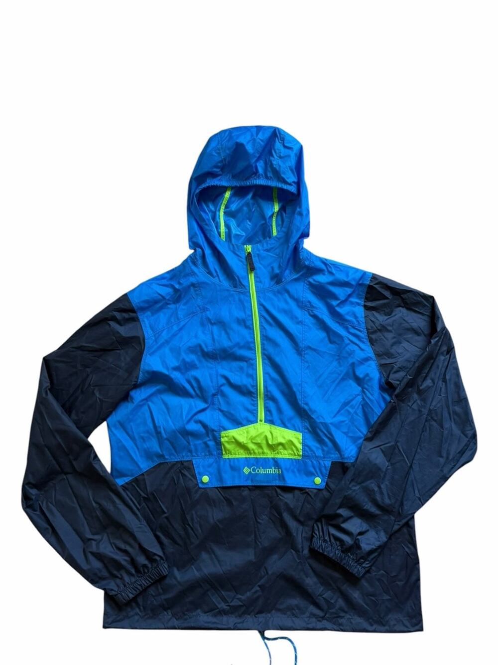 Columbia Men’s Flashback Hooded Windbreaker Pullover Jacket Medium Blue Outdoor